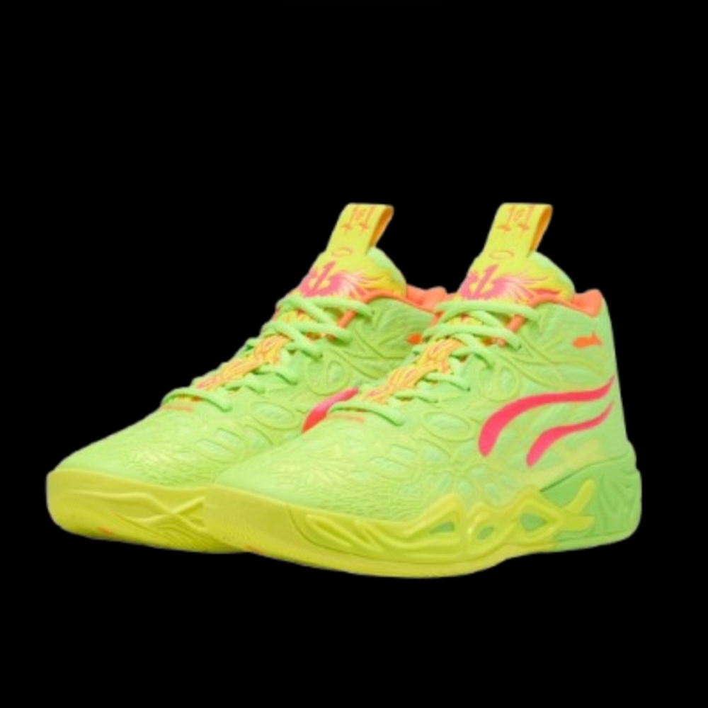 PUMA MB.04 Gem Lamelo Ball Kids Green Glare Yellow Pink